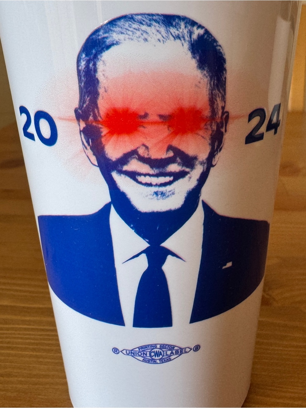 New President Joe Biden 2024 Insulated Plastic Cup Dark Brandon w/ Straw - Picture 3 of 9